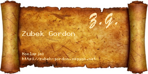 Zubek Gordon névjegykártya